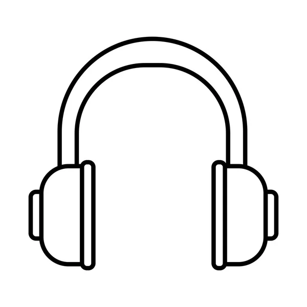 Casque audio périphérique ligne style icône — Image vectorielle