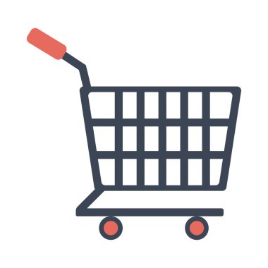 Alışveriş arabası düz stil simgesi