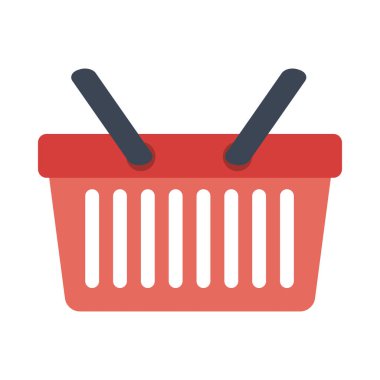 Alışveriş sepeti düz stil simgesi