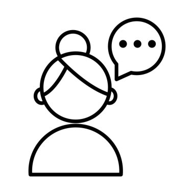 Konuşma balonu teknik servis biçimi olan kadın