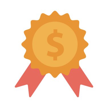 Dolar para sembollü mühür düz biçim simgesi