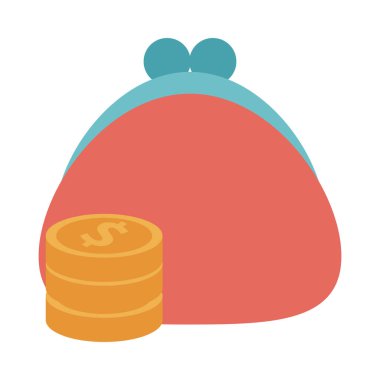 Bozuk paralı çanta Düz stil simgesi