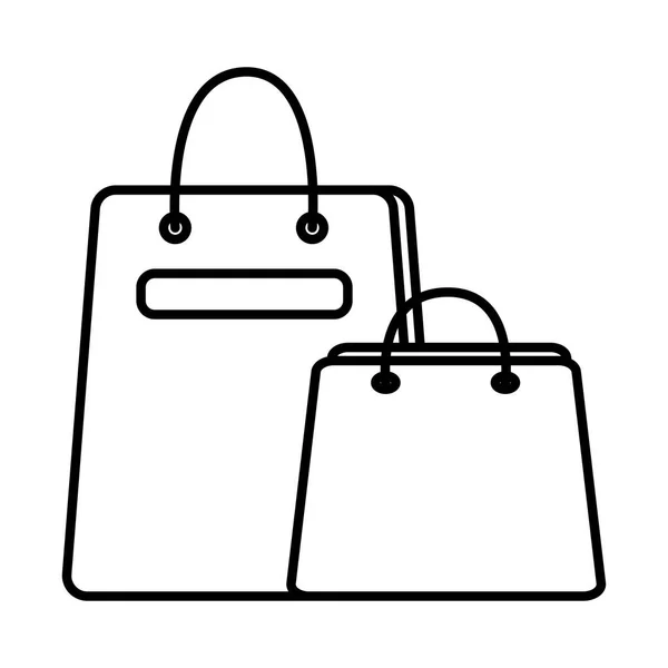 शॉपिंग बैग लाइन शैली प्रतीक — स्टॉक वेक्टर