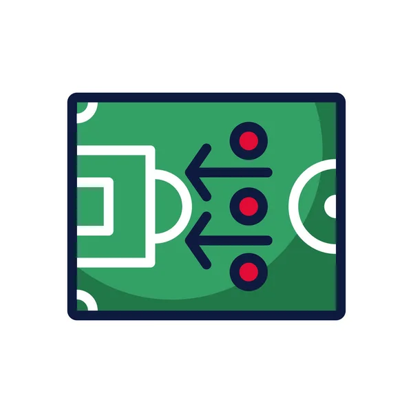 Fútbol línea de campamento de fútbol y llenar el icono de estilo — Vector de stock