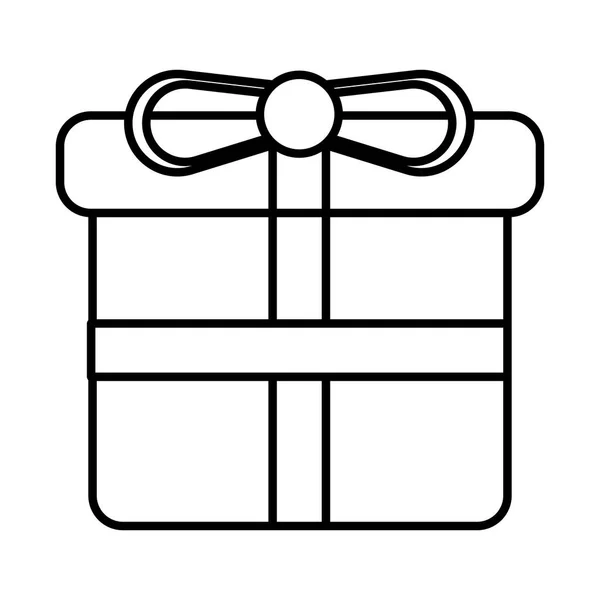 Gift box present line style icon — Stock Vector