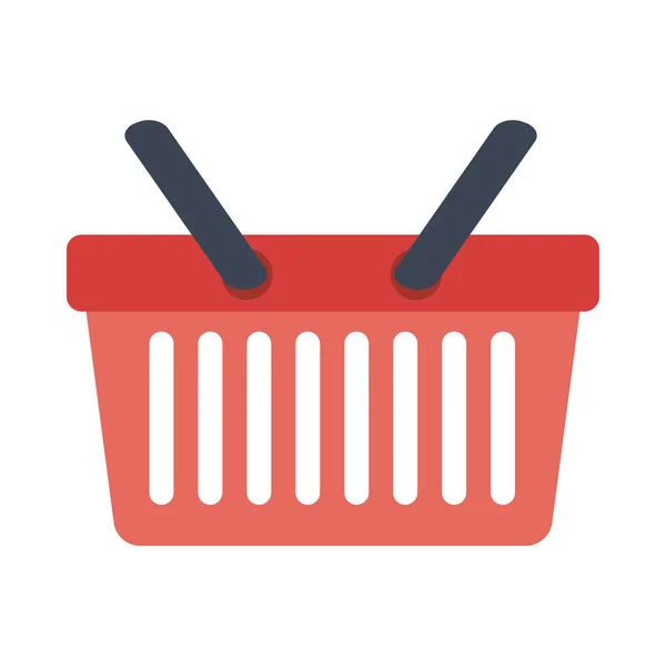 Shopping basket flat style icon — Stock Vector