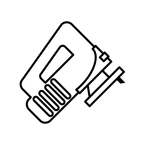 Elektrische hacksaw gereedschap lijn stijl pictogram — Stockvector