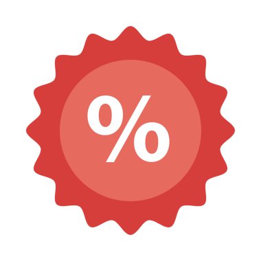 Yüzde sembolü düz biçim simgesi ile mühürle