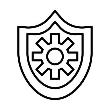 Vites ayarlı kalkan makine satırı biçimi simgesi