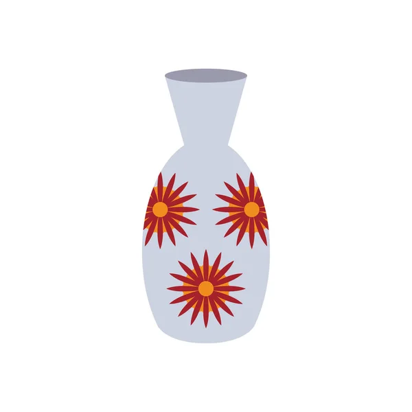 中国のセラミック花瓶フラットスタイルのアイコン — ストックベクタ