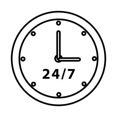 24-7 sembol çizgisi biçiminde saat