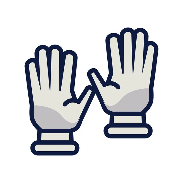 Voetbaldoelman handschoenen lijn en vul stijl pictogram — Stockvector