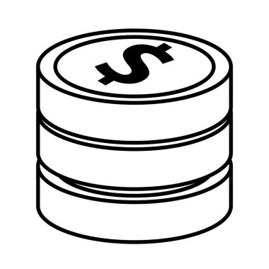 yığınla para dolar çizgi simgesi