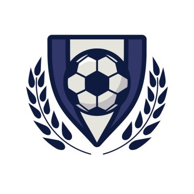 Futbol balonu kalkanında çelenk çizgisi ve biçim simgesi ile