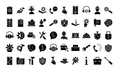 15 teknik servis simgesinden oluşan paket