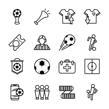 16 futbol sporu koleksiyon simgesi