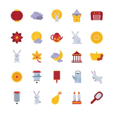 Yirmibeş Çin ay festivali simgeleri