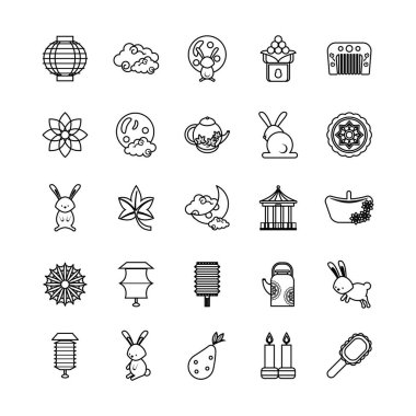 Yirmibeş Çin ay festivali simgeleri