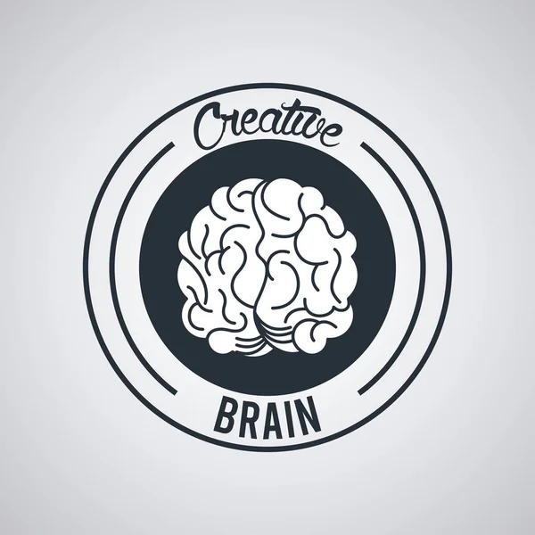 Sello creativo del sello del círculo cerebral — Vector de stock