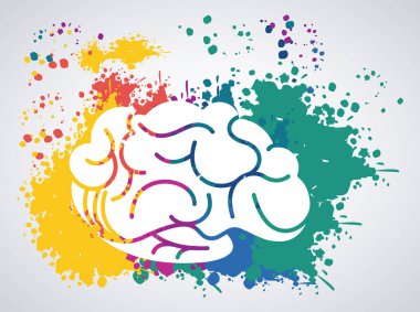 Boya renkleriyle beyin gücü şablonu