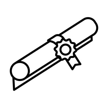 Sertifika mezuniyet diploması tarzı simgesi