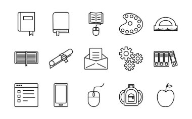 Okul gereçlerine bir paket beşlik.