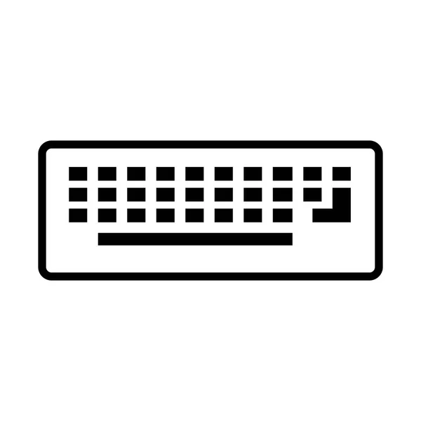 Ordinateur clavier matériel ligne style icône — Image vectorielle