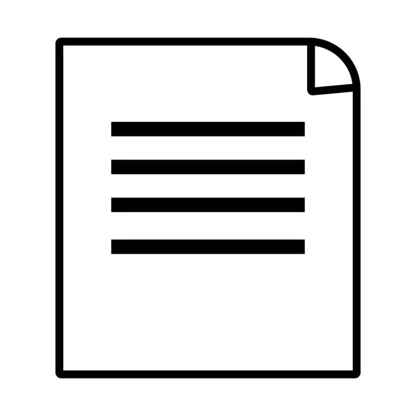 Documento de papel ícone de estilo de linha de arquivo —  Vetores de Stock