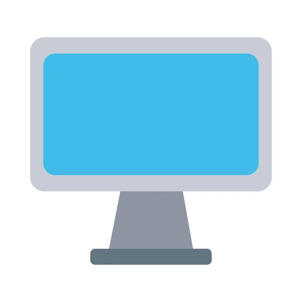 Desktop Computer flache Stil-Ikone — Stockvektor