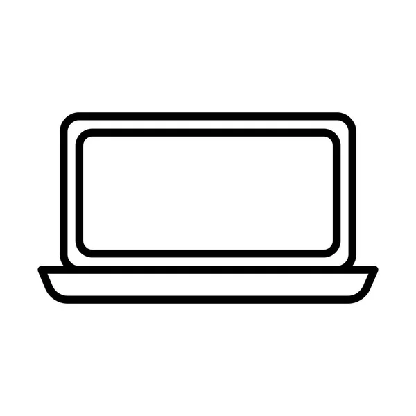 Icona stile linea computer portatile — Vettoriale Stock
