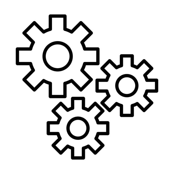Gears settings machine line style icon — Stock Vector