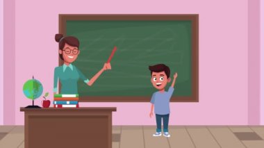 Bayan öğretmen ve okul çocuğuyla okul animasyonuna geri dönüyorum.