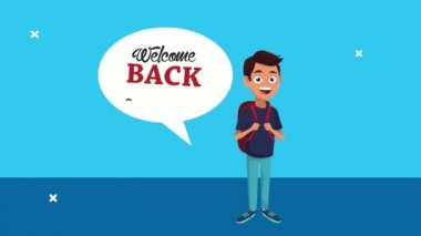 Okuldaki çocuk karakteriyle okul animasyonuna