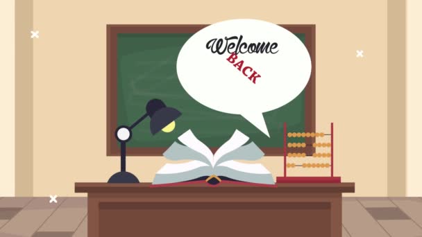 Back to school animation with classroom scene — Stock Video