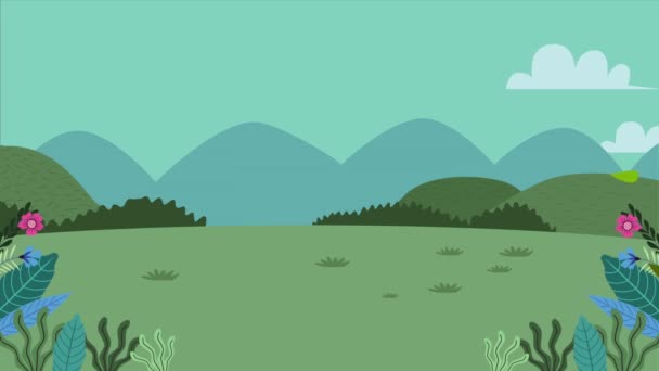 Feldlager Landschaft Animation — Stockvideo