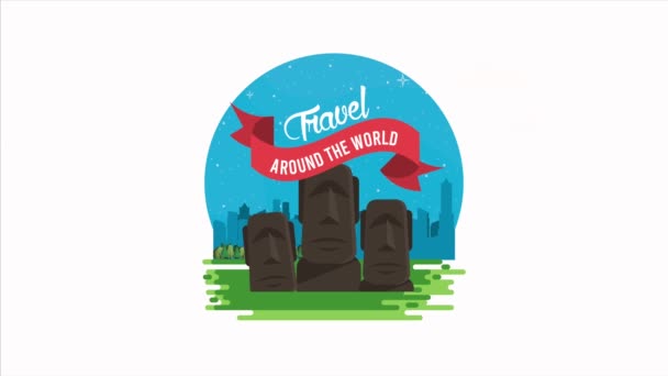 Ταξίδια σε μνημεία του κόσμου με γράμματα στον τομέα — Αρχείο Βίντεο