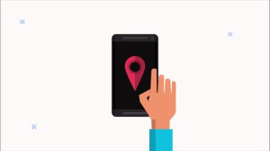 GPS uygulaması olan akıllı telefon kullanan el