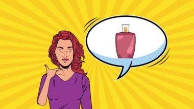 Moda aksesuarlı genç seksi kadın sanat tarzı animasyonlar yapıyor.