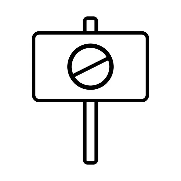 Stop sinyal çizgisi biçimi simgesi olan pankart — Stok Vektör