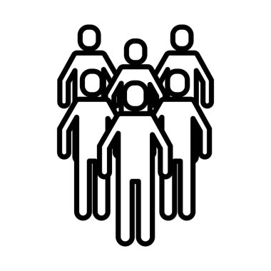 satır biçimi simgesini protesto eden bir grup insan