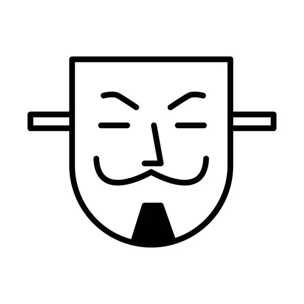 Salvador Dali mask line style icon — Stock Vector