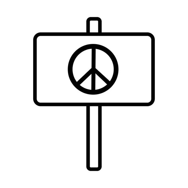 Банер протесту з символом миру і любові значок лінії стилю — стоковий вектор