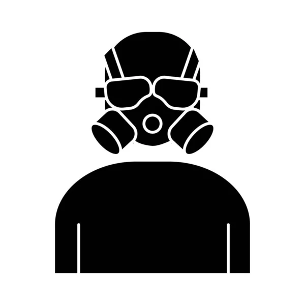 Luchtbescherming masker silhouet stijl pictogram — Stockvector