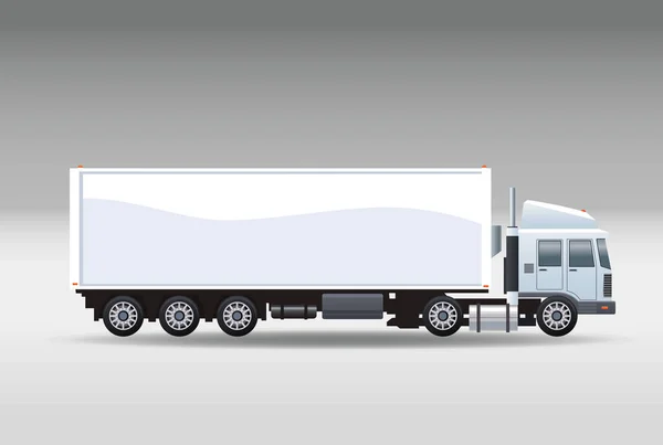 Ícone de veículo carro caminhão branco marca isolada —  Vetores de Stock