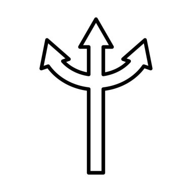 Cadılar Bayramı üç çatallı mızrak çizgisi biçim vektör tasarımı