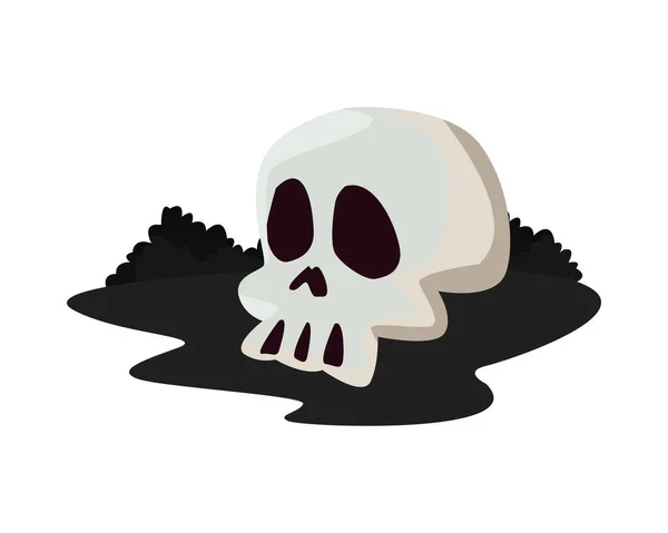 Icono de cráneo aislado diseño vectorial — Vector de stock