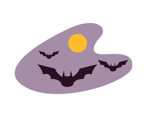 핼러윈 박쥐와 달 벡터 설계 — 스톡 벡터