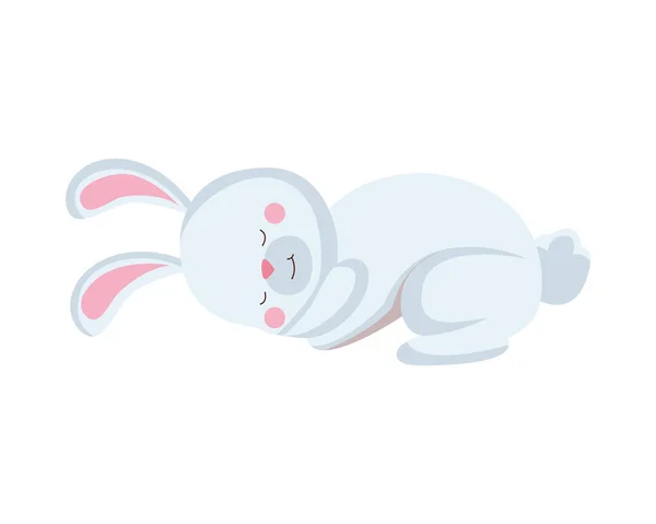 かわいい白いウサギの漫画のベクトルデザイン — ストックベクタ