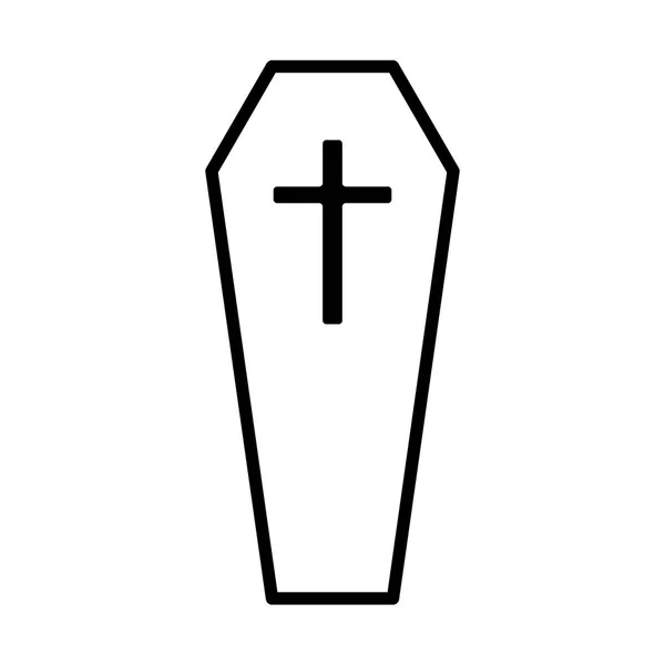 棺ラインスタイルのアイコンベクトルデザイン — ストックベクタ