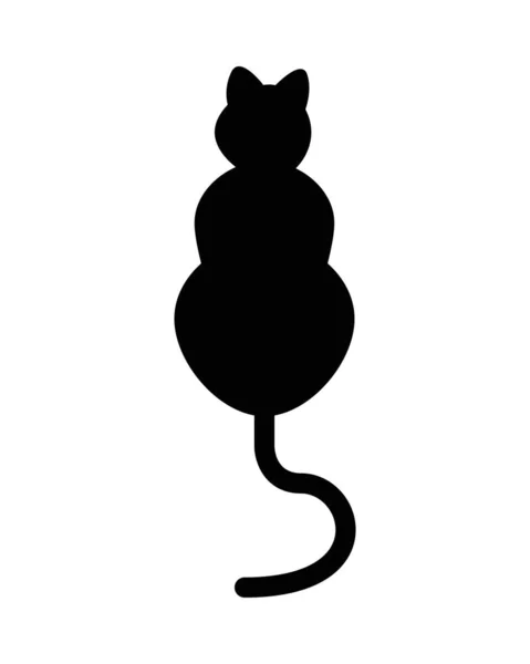 Halloween cat silhouette vector design — Stock Vector